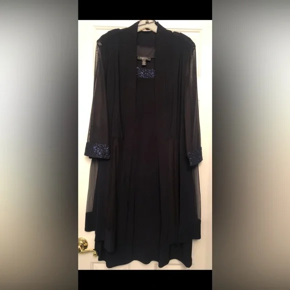sheer black jacket for evening dress Knee-Length Lace Semi-Formal Dress with Jacket– PromGirl
